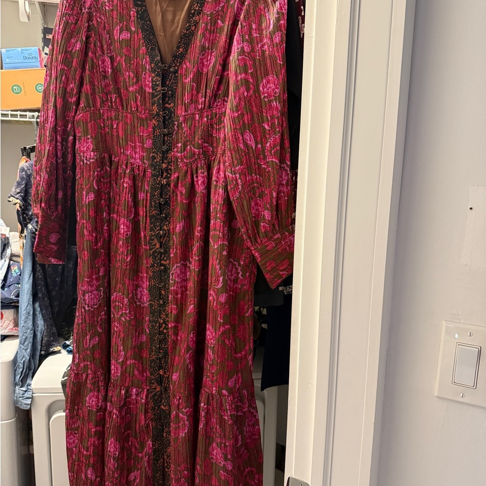 Sam Edelman Red Long Sleeve Maxi Dress